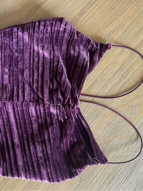 wild fable Velvet Pleated Cami in Plum
